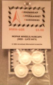 Scale Detail Accessories / 1/25th  Resin 60's Mopar Wheels & Dogdish Hubcaps