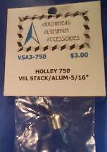 Scale Detail Accessories / Holley 750 Aluminum Velocity Stack - 5/16" (3)