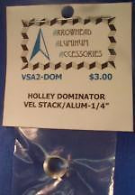 Scale Detail Accessories / Holley Dominator Aluminum Velocity Stack - 1/4" (2)