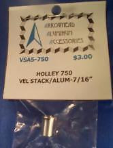 Scale Detail Accessories / Holley 750 Aluminum Velocity Stack - 7/16" (5)